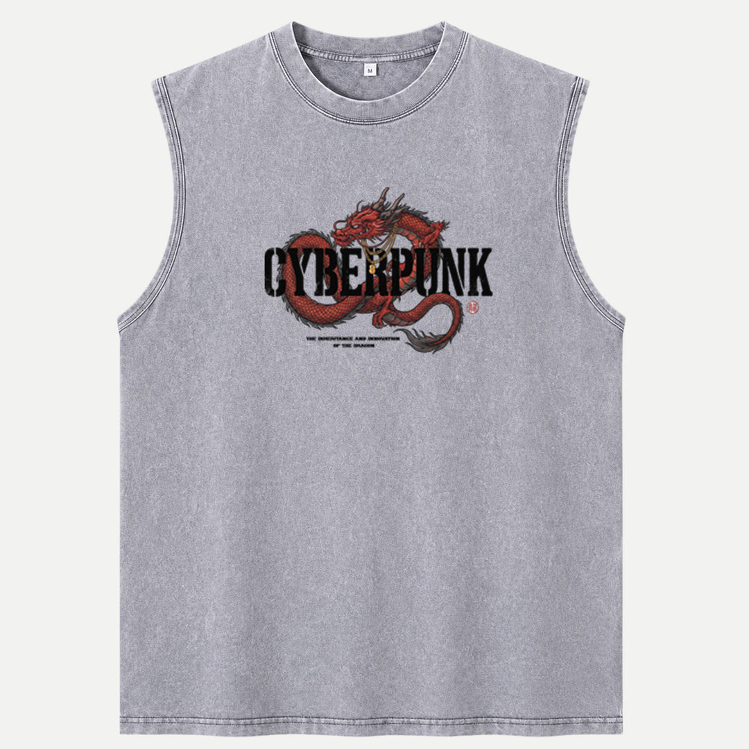 Cyberpunk Red Dragon Graphic T-Shirt
