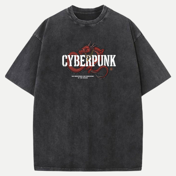 Cyberpunk Red Dragon Graphic T-Shirt