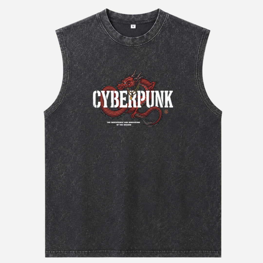 Cyberpunk Red Dragon Graphic T-Shirt