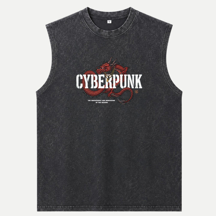 Cyberpunk Red Dragon Graphic T-Shirt