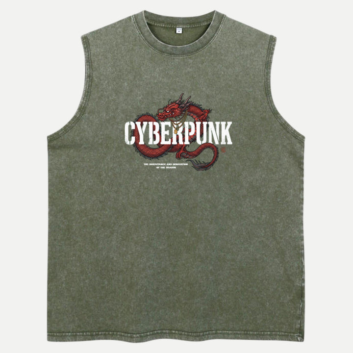 Cyberpunk Red Dragon Graphic T-Shirt