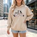 Abstract Pattern "Cat Mom" Graphic Hoodie