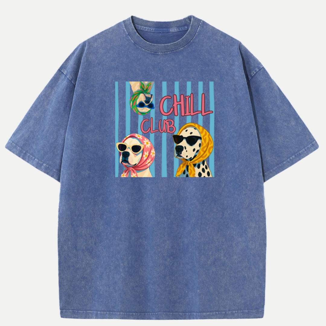 Chill Club Dog Graphic Vintage T-shirt