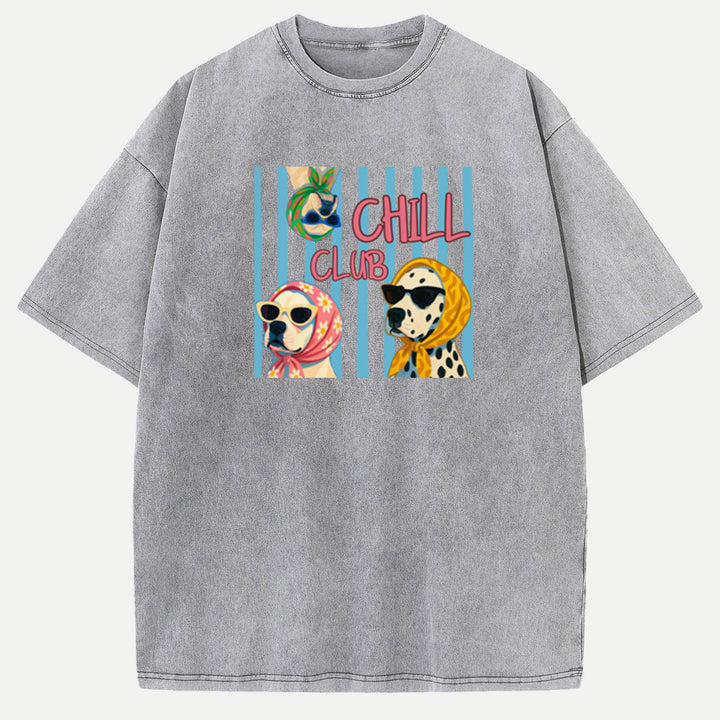 Chill Club Dog Graphic Vintage T-shirt