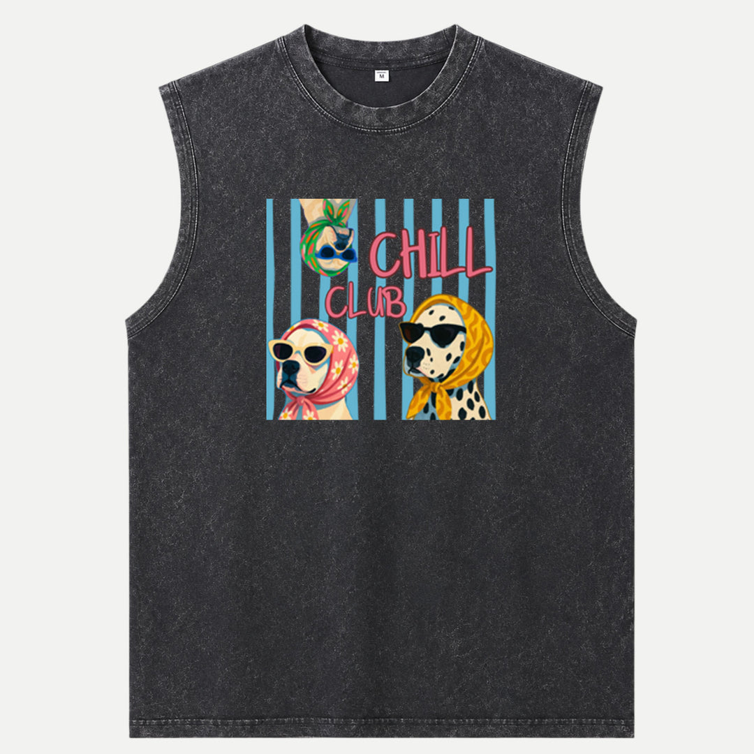 Chill Club Dog Graphic Vintage T-shirt