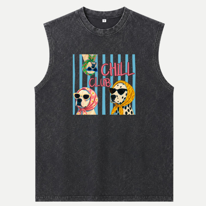 Chill Club Dog Graphic Vintage T-shirt