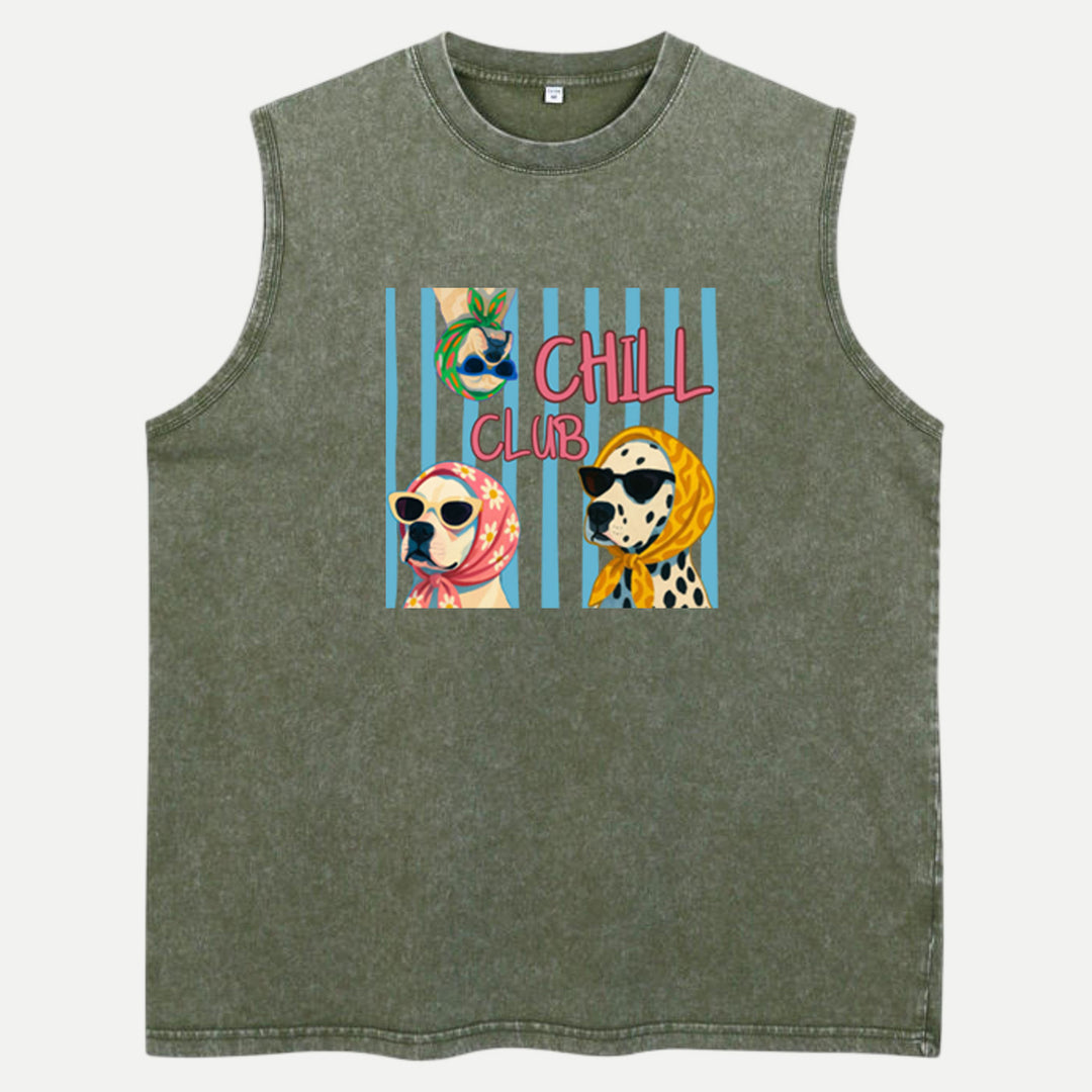 Chill Club Dog Graphic Vintage T-shirt