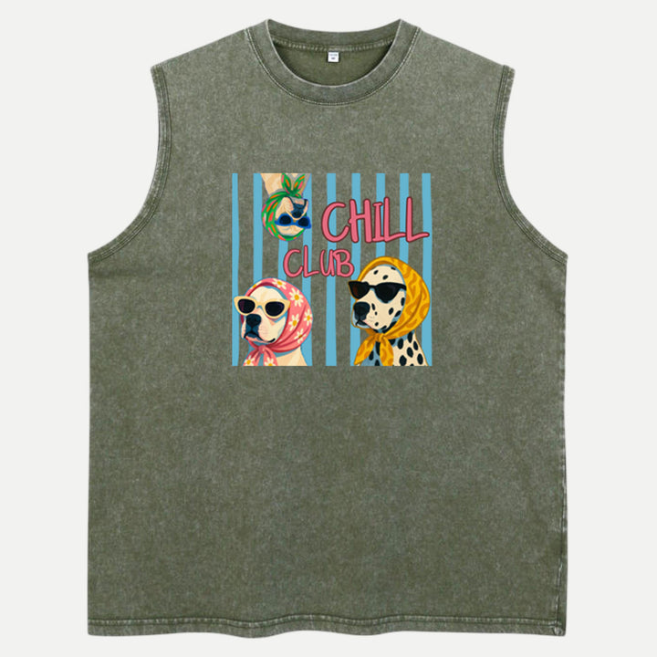 Chill Club Dog Graphic Vintage T-shirt