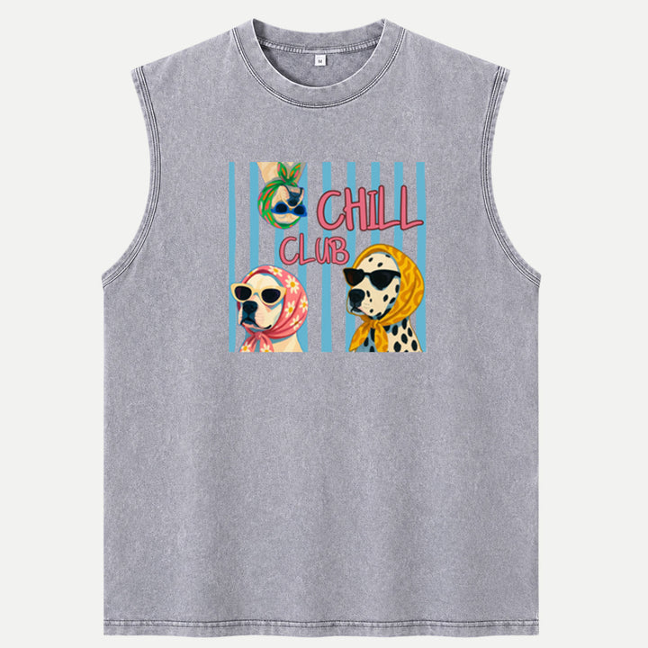 Chill Club Dog Graphic Vintage T-shirt