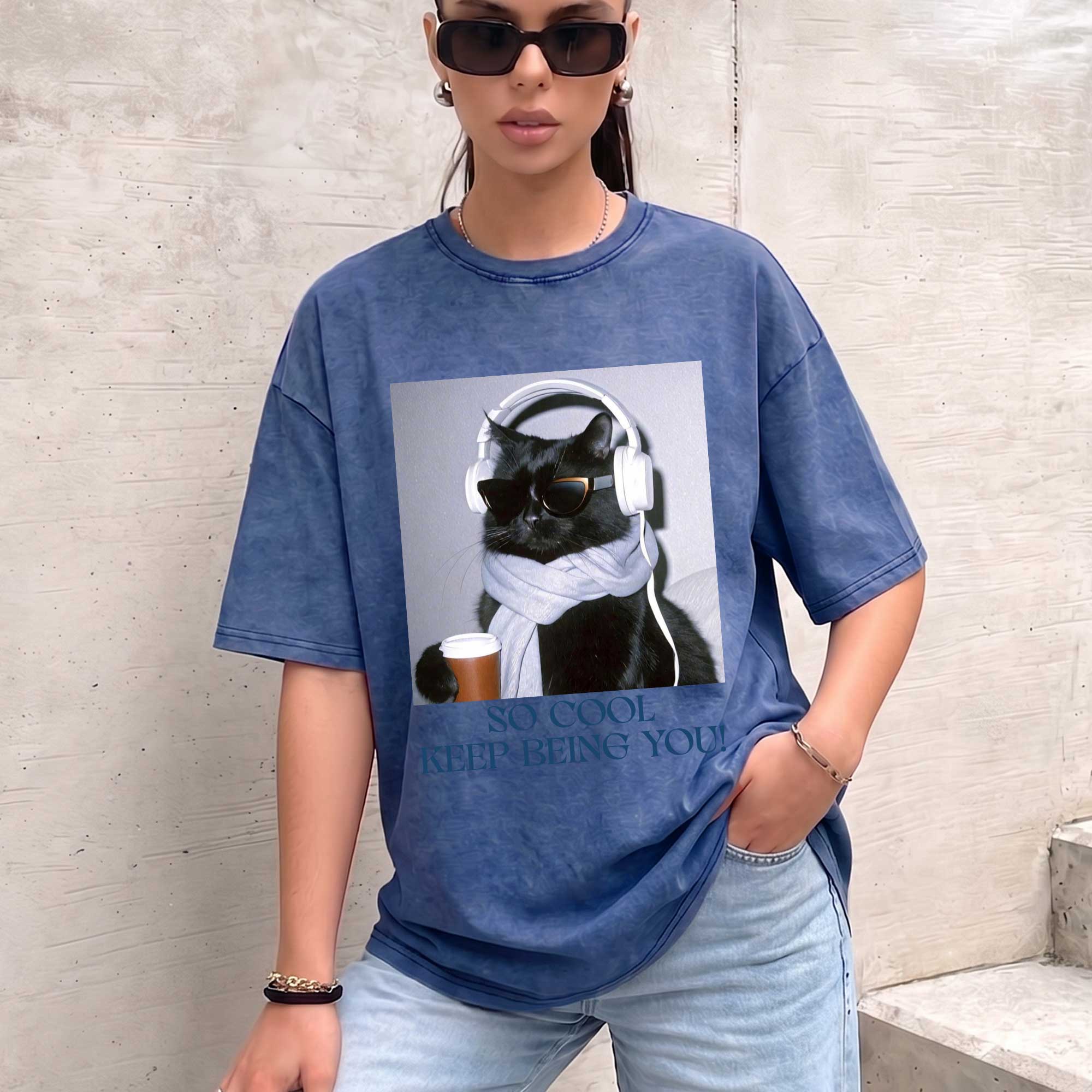 Funny Black Cat "So Cool Keep Being You"  T-Shirt