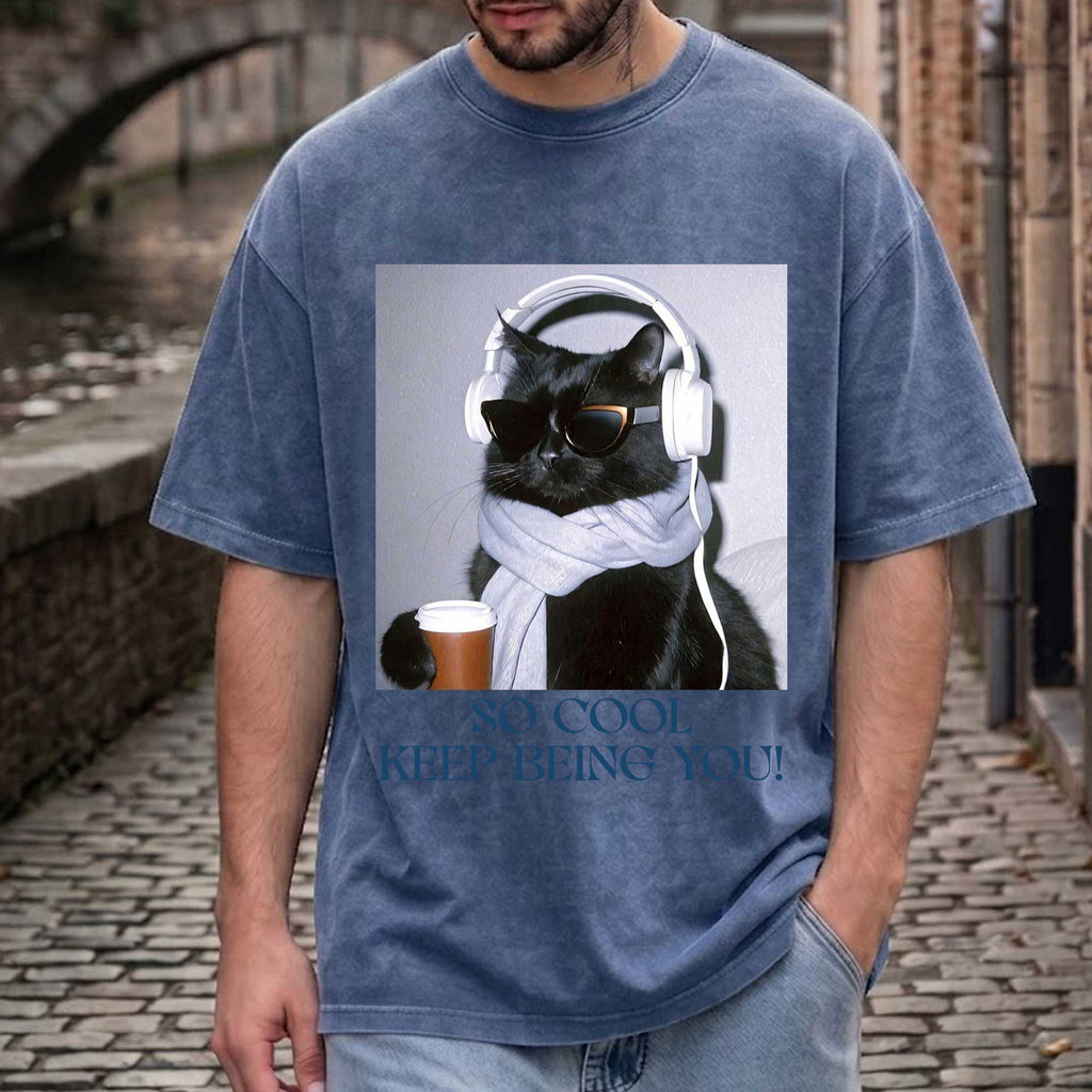 Funny Black Cat "So Cool Keep Being You"  T-Shirt