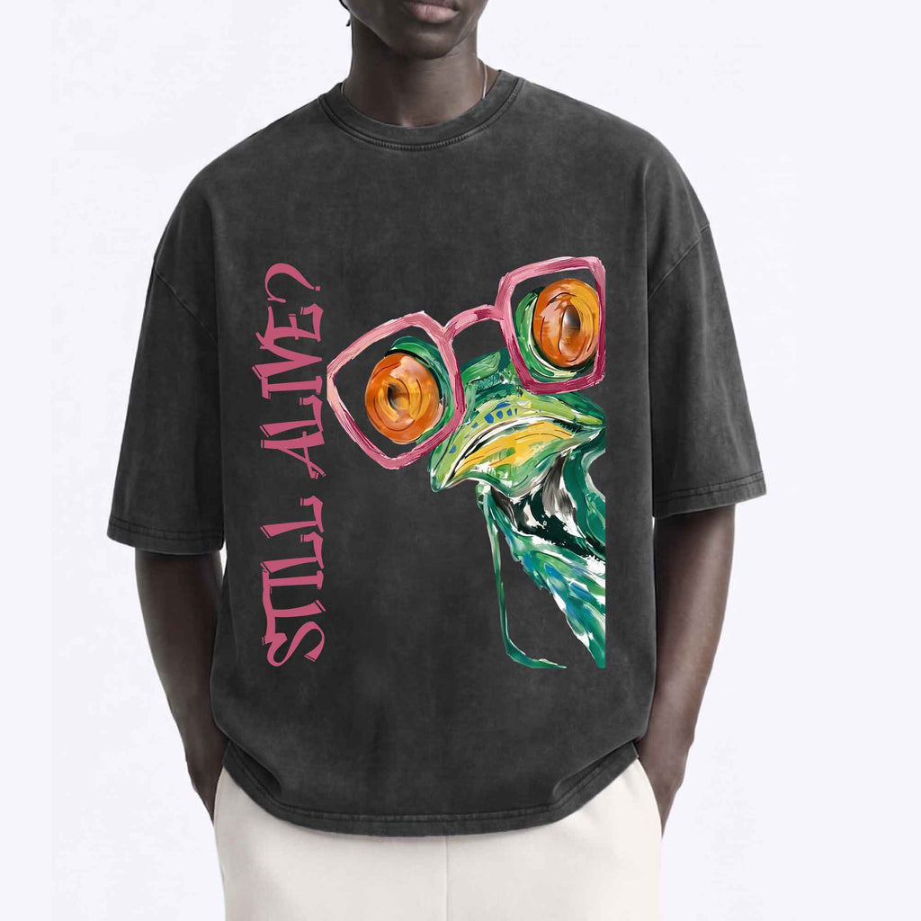 Funny Chameleon "Still Alive?" Graphic T-shirt