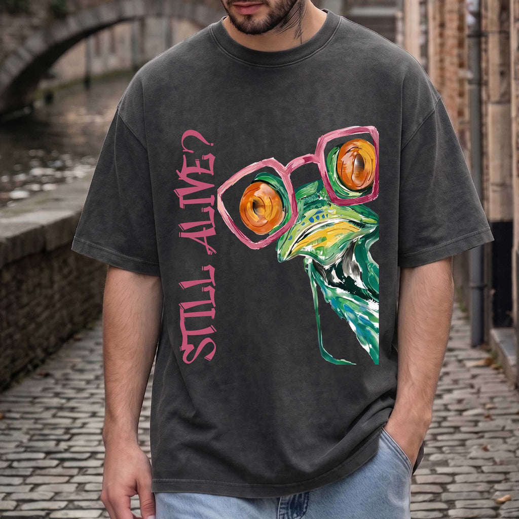 Funny Chameleon "Still Alive?" Graphic T-shirt
