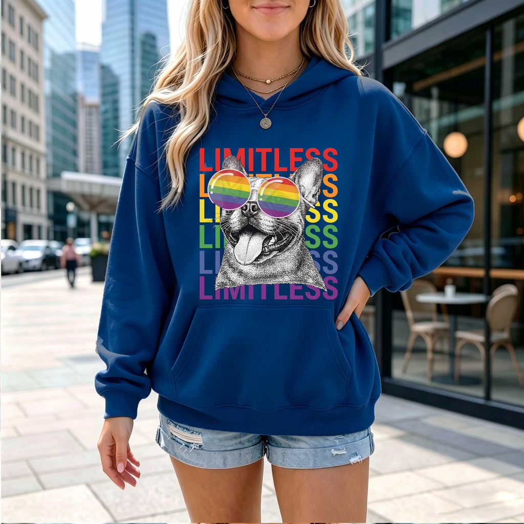 Limitless Dog Graphic Hoodie, Rainbow Dog Lover Sweatshirt