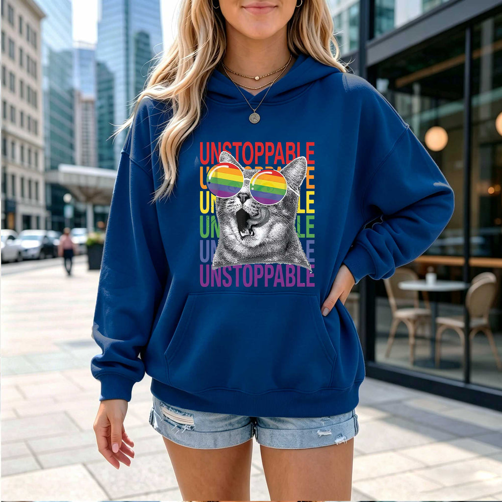 Unstoppable Cat Rainbow Pride Hoodie