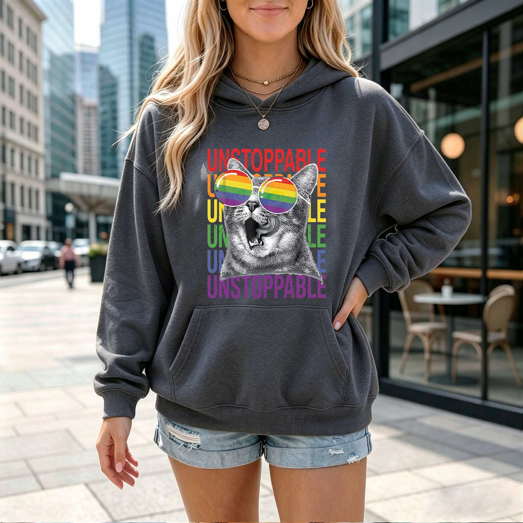 Unstoppable Cat Rainbow Pride Hoodie