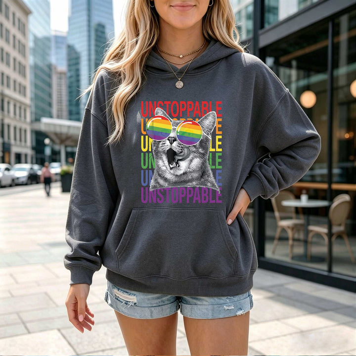 Unstoppable Cat Rainbow Pride Hoodie