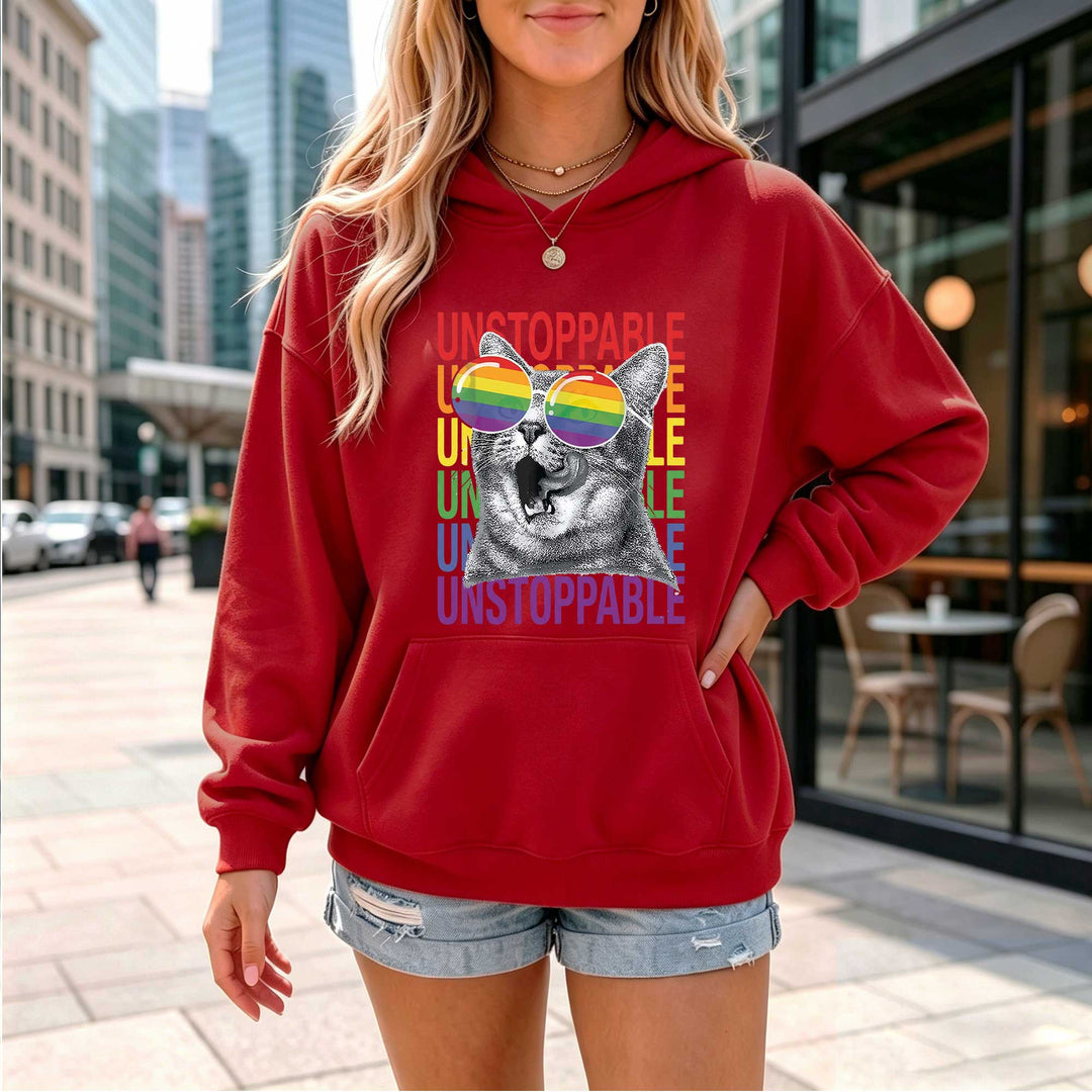 Unstoppable Cat Rainbow Pride Hoodie