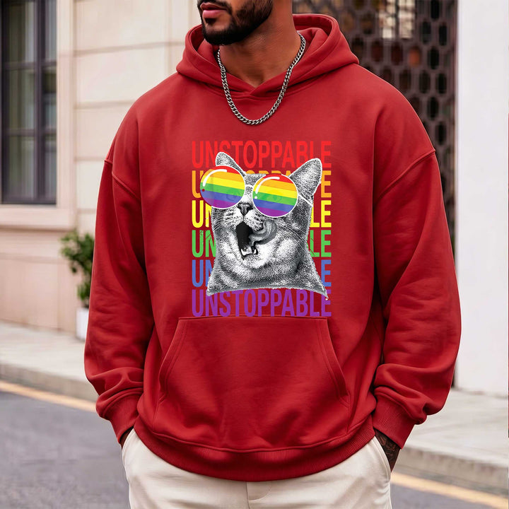 Unstoppable Cat Rainbow Pride Hoodie