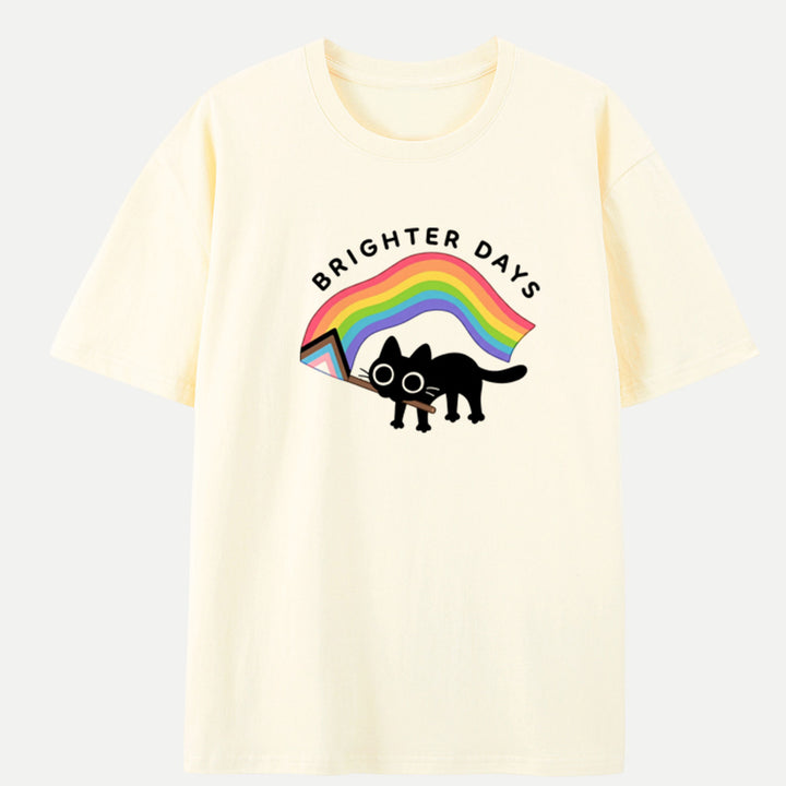 Brighter Days Black Cat Vintage T-shirt
