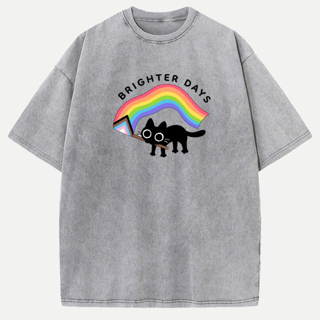 Brighter Days Black Cat Vintage T-shirt