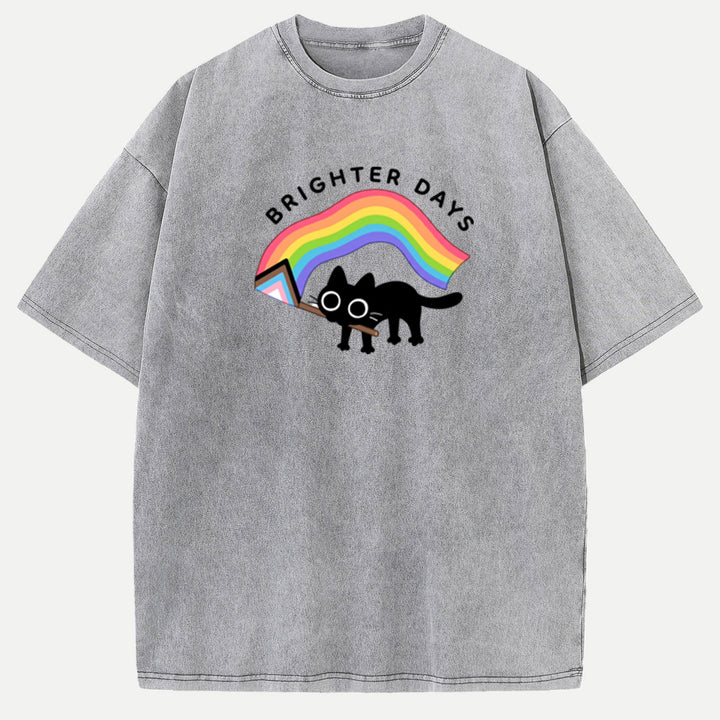 Brighter Days Black Cat Vintage T-shirt