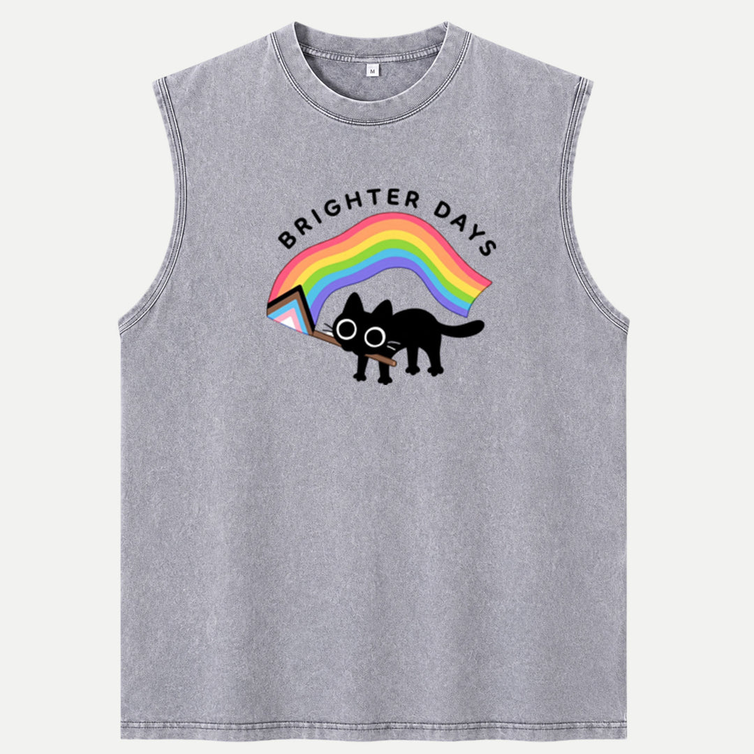 Brighter Days Black Cat Vintage T-shirt