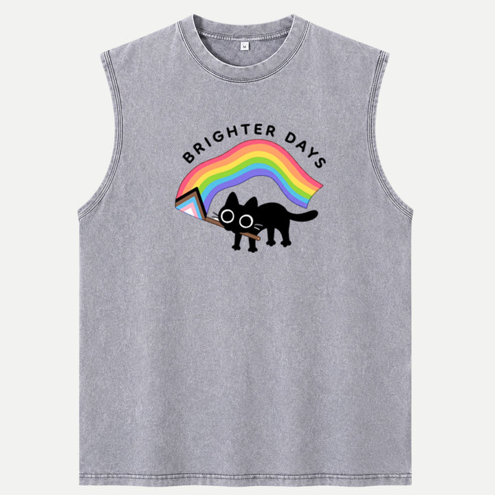 Brighter Days Black Cat Vintage T-shirt