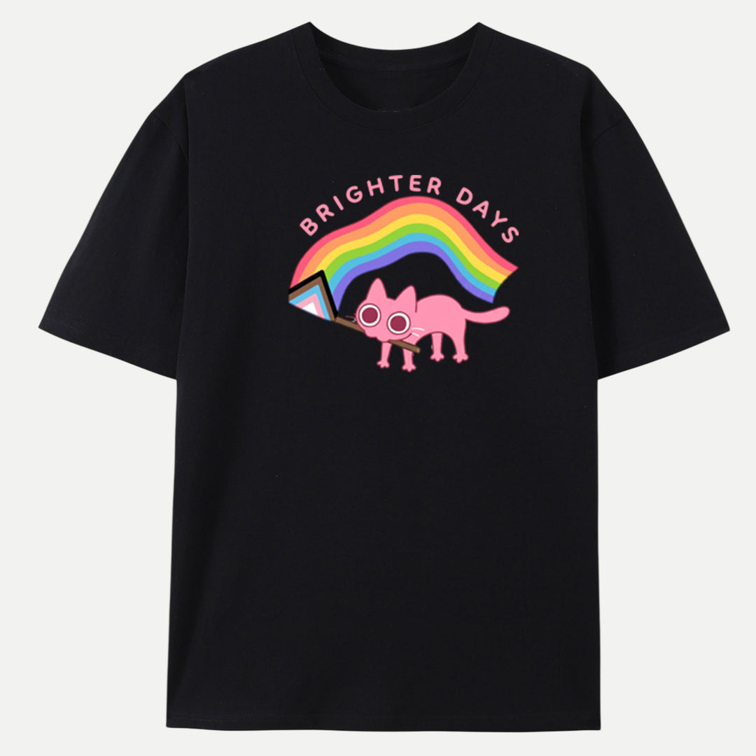 Brighter Days Black Cat Vintage T-shirt