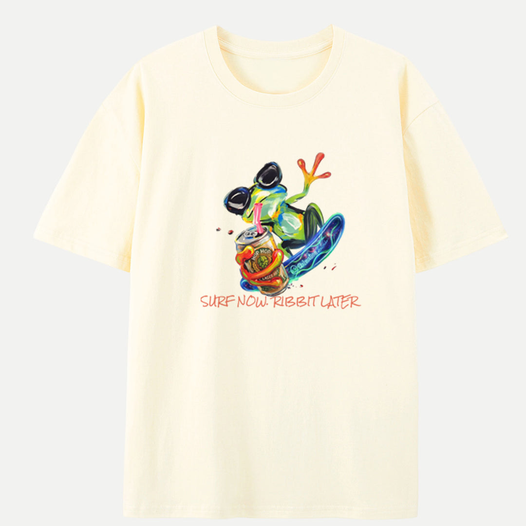 Surf Now Ribbit Later Frog T-shirt
