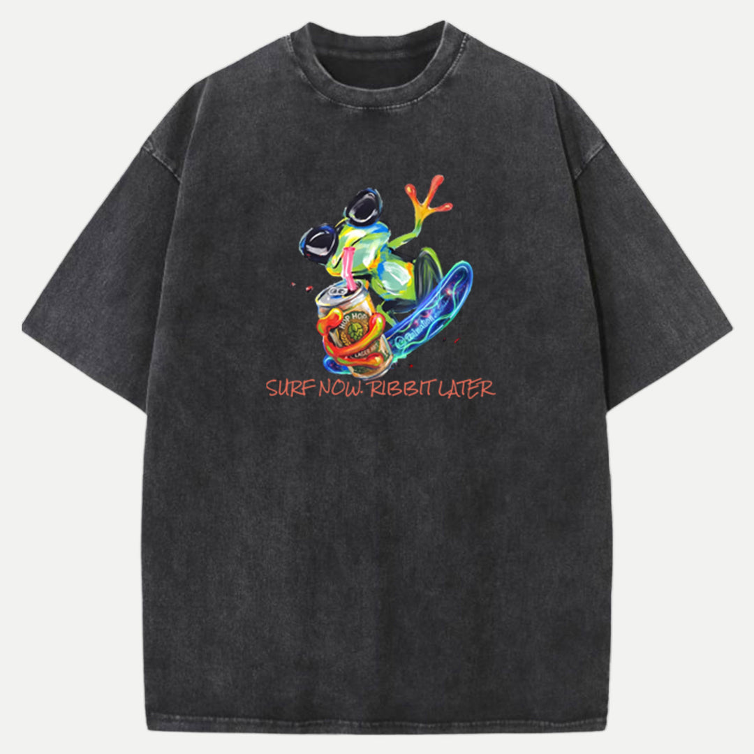 Surf Now Ribbit Later Frog T-shirt