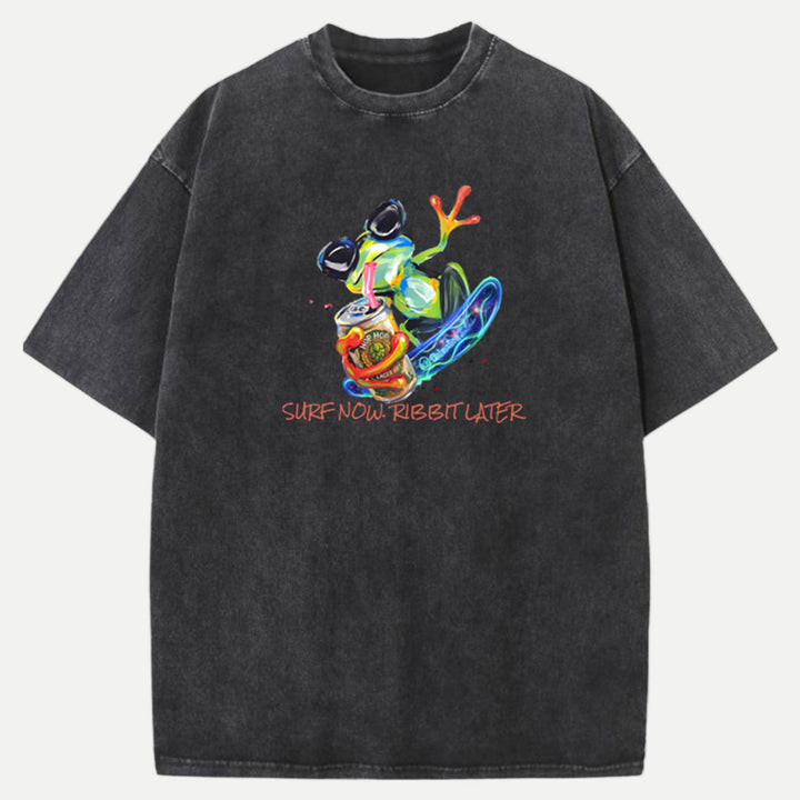 Surf Now Ribbit Later Frog T-shirt