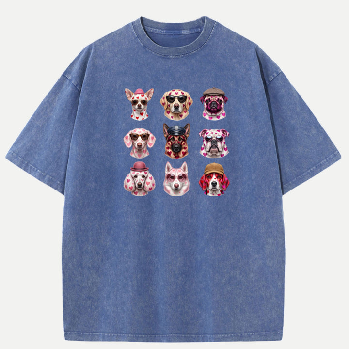 Cute Dog Faces vintage T-Shirt