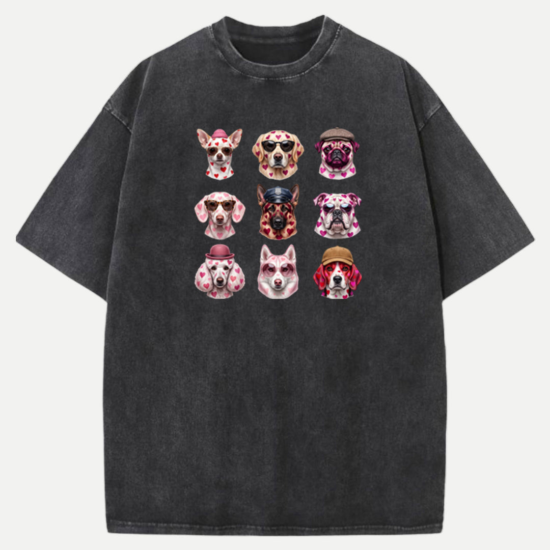 Cute Dog Faces vintage T-Shirt
