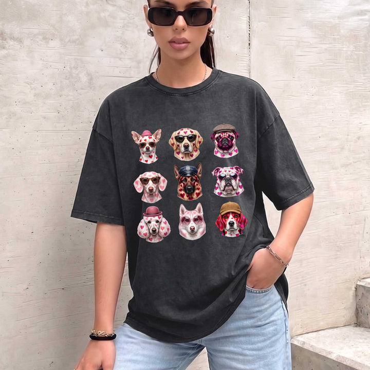Cute Dog Faces vintage T-Shirt