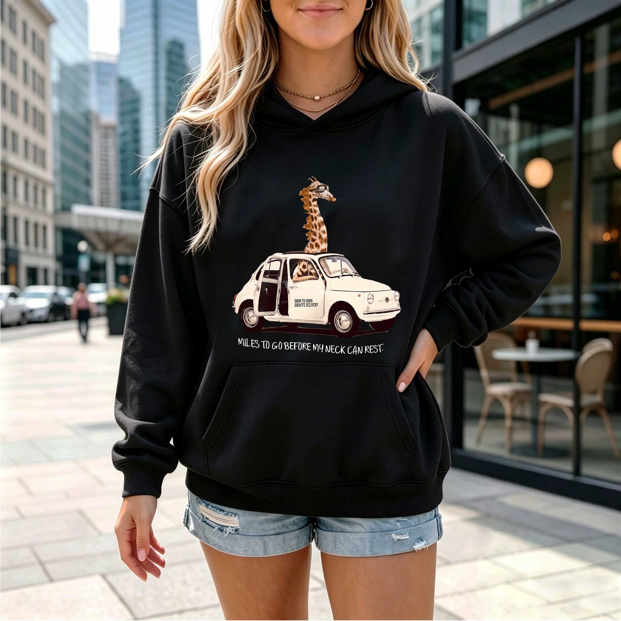 Funny Giraffe Car Hoodie