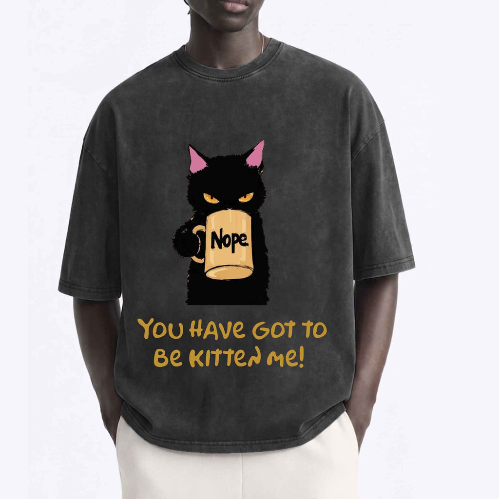 Funny Black Cat "You Have Got To Be Kitten Me!" T-shirt