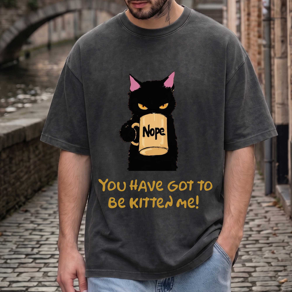 Funny Black Cat "You Have Got To Be Kitten Me!" T-shirt