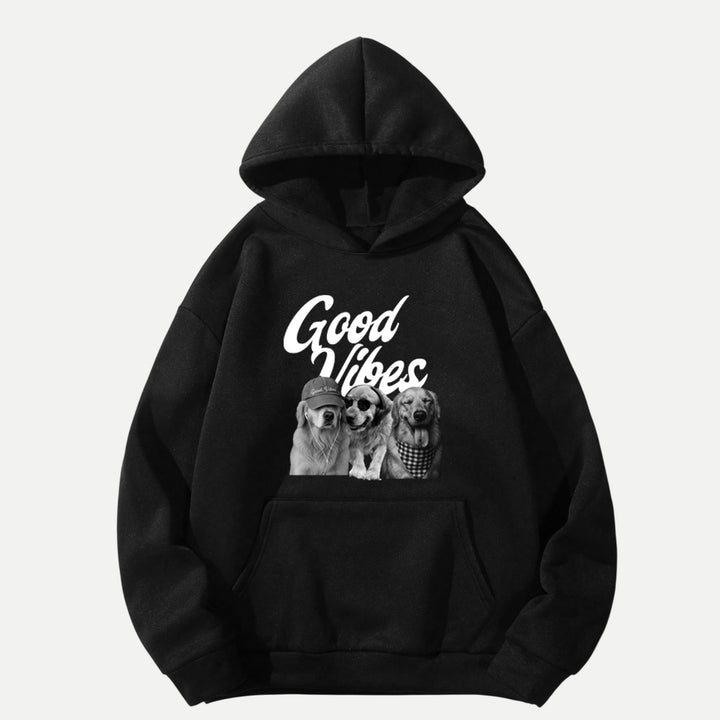 Good Vibes Dog Graphic Vintage T-Shirt