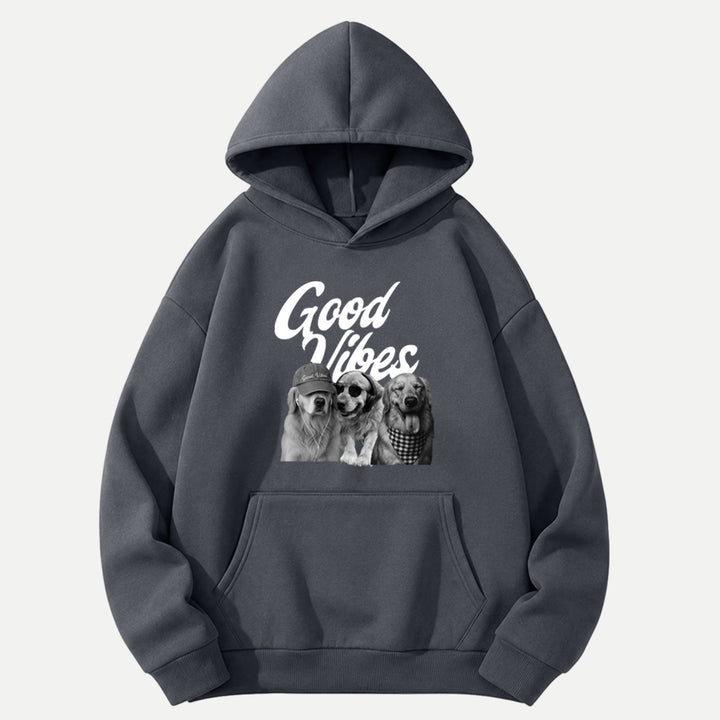 Good Vibes Dog Graphic Vintage T-Shirt