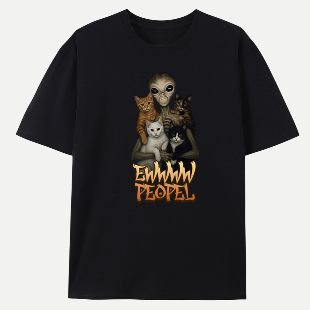 Alien "Ewwww People" Cats Graphic vintage T-Shirt