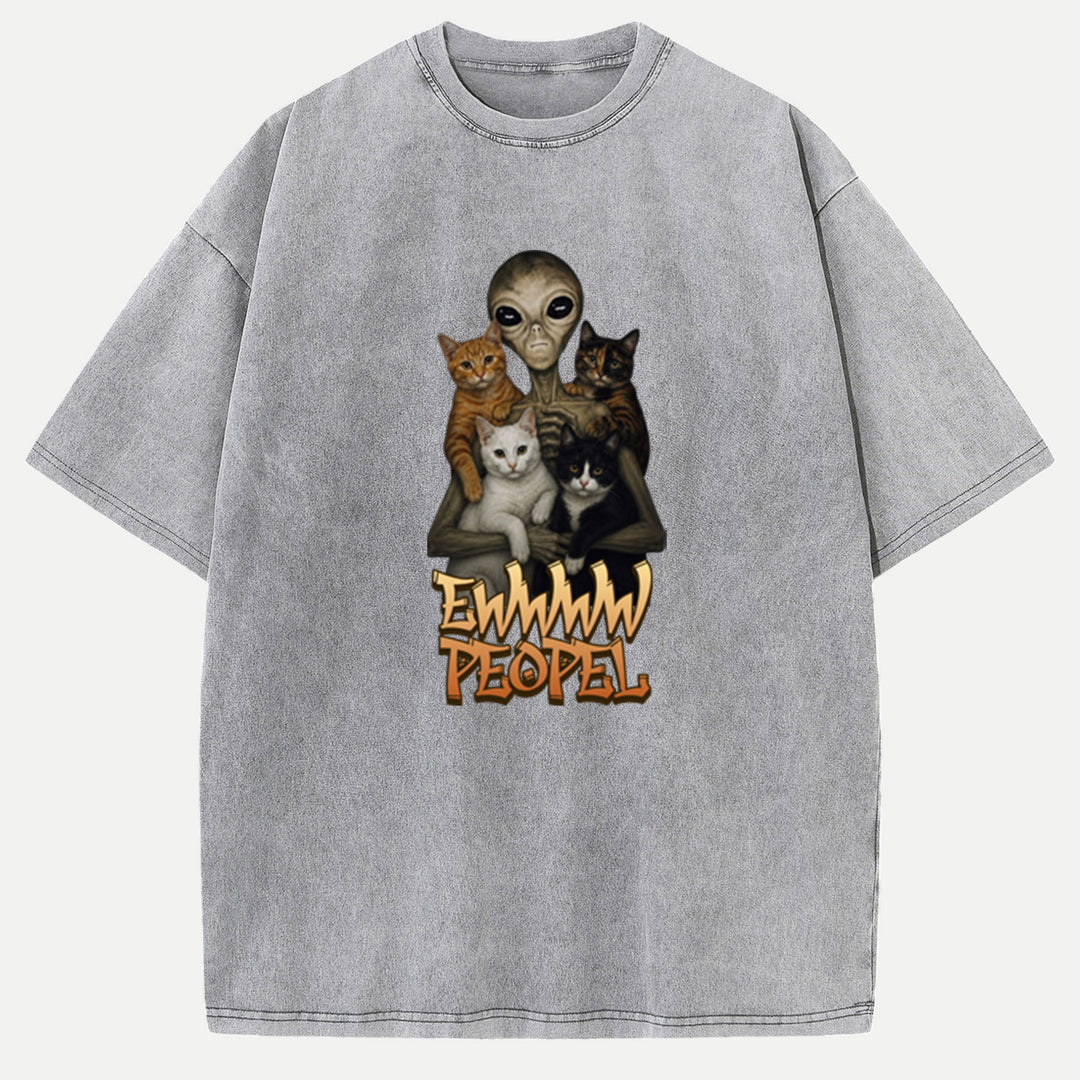 Alien "Ewwww People" Cats Graphic vintage T-Shirt