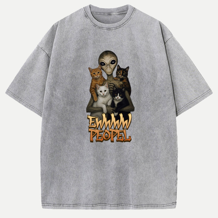 Alien "Ewwww People" Cats Graphic vintage T-Shirt
