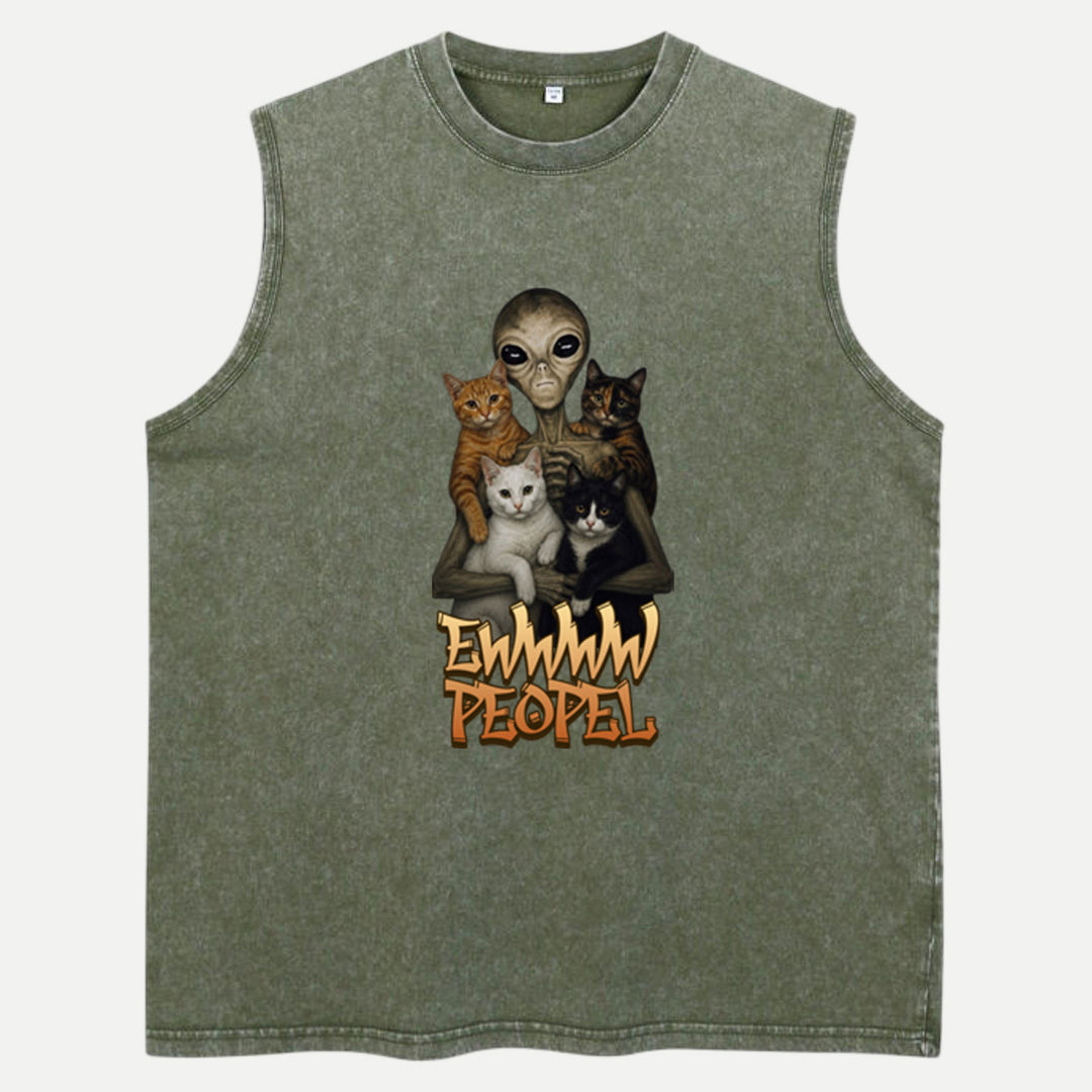 Alien "Ewwww People" Cats Graphic vintage T-Shirt