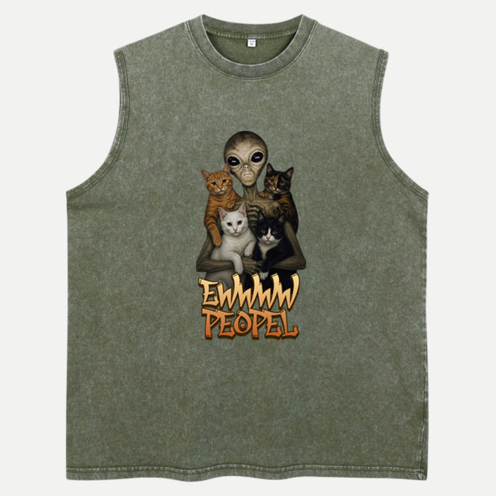 Alien "Ewwww People" Cats Graphic vintage T-Shirt
