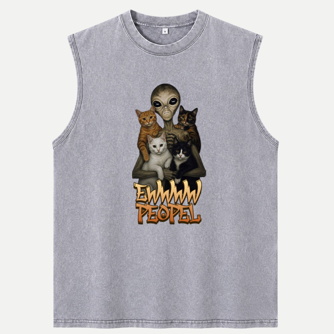 Alien "Ewwww People" Cats Graphic vintage T-Shirt