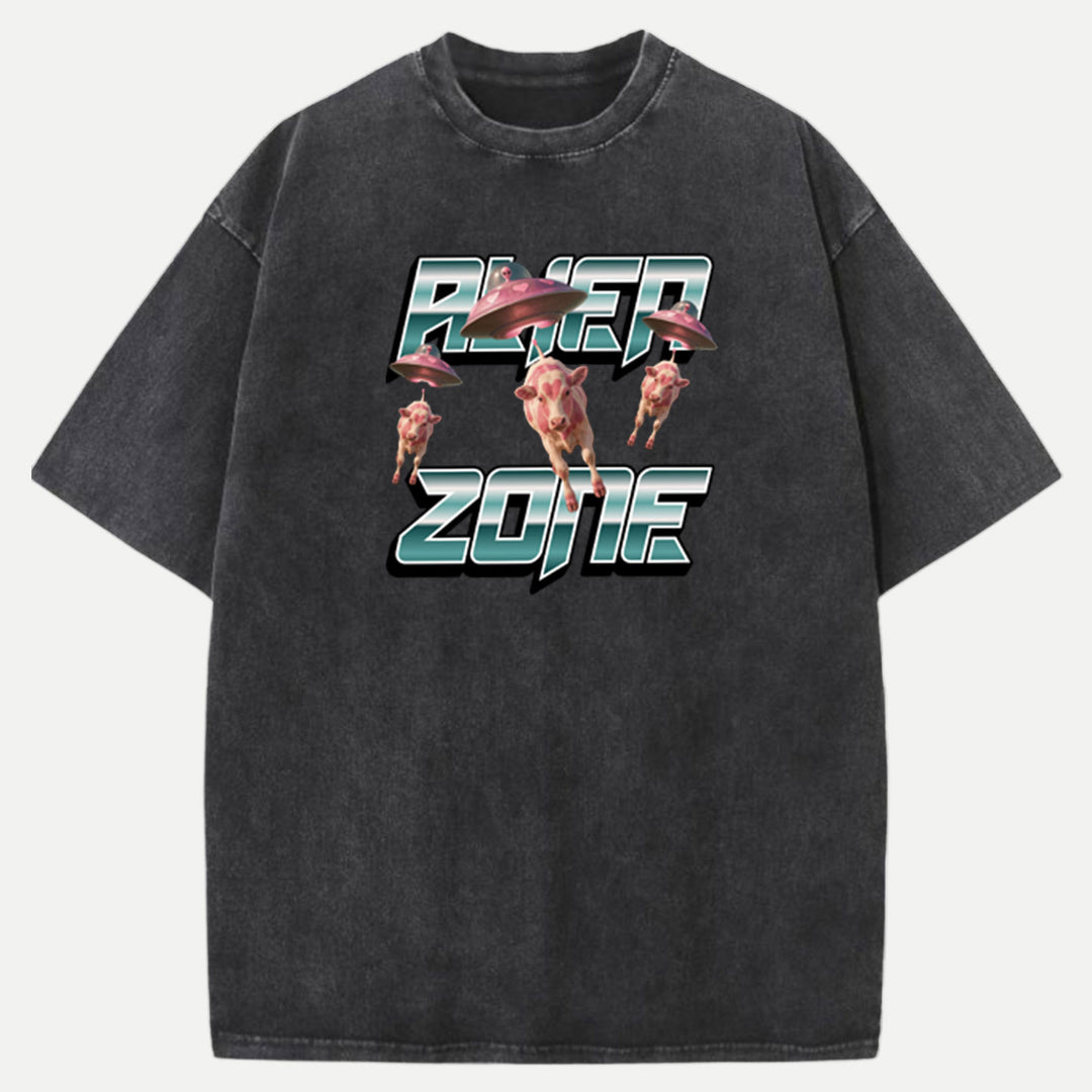 Alien Zone Cow Vintage T-Shirt