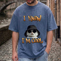Funny Cat "I Know I'M COOL" Graphic T-Shirt