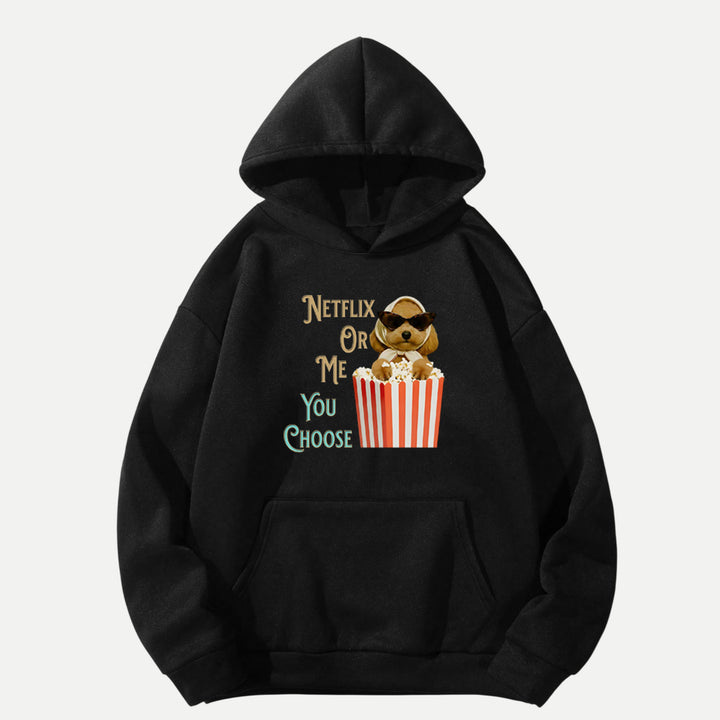 Funny Dog "Netflix Or Me" Graphic Vintage T-shirt