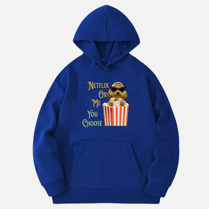 Funny Dog "Netflix Or Me" Graphic Vintage T-shirt